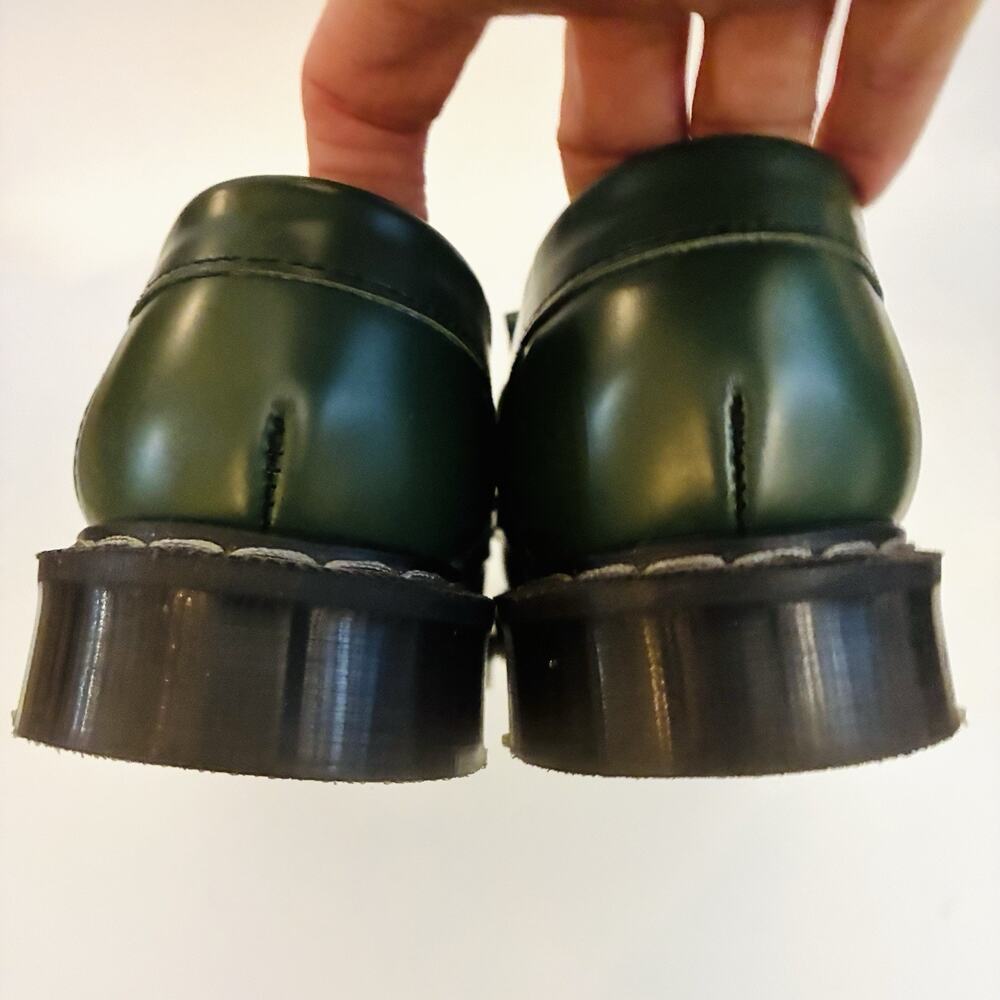 Solovair Green Hi-Shine Tassel Loafers Made in England US 6.5 UK 4 MIE New $200 - Picture 7 of 13